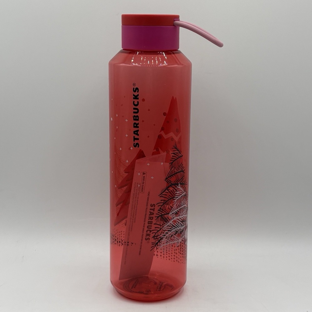 Starbucks 2021 Winter Holiday Christmas Tree 24 oz Reusable Plastic Water Bottle